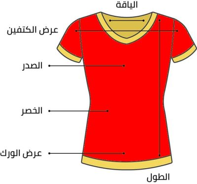 تحديد-مقاسات-التيشرت-النسائي تحديد-مقاسات-التيشرت-النسائي